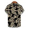 Men's Vacation Shirt Tropical Palm Leaf Print Button Up Shirt - Noir 5XL