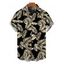 Men's Vacation Shirt Tropical Palm Leaf Print Button Up Shirt - Noir 5XL
