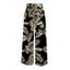 Vacation Pants Tropical Palm Leaf Print Wide Leg Belt Pants - Noir XXXXXL | US 20