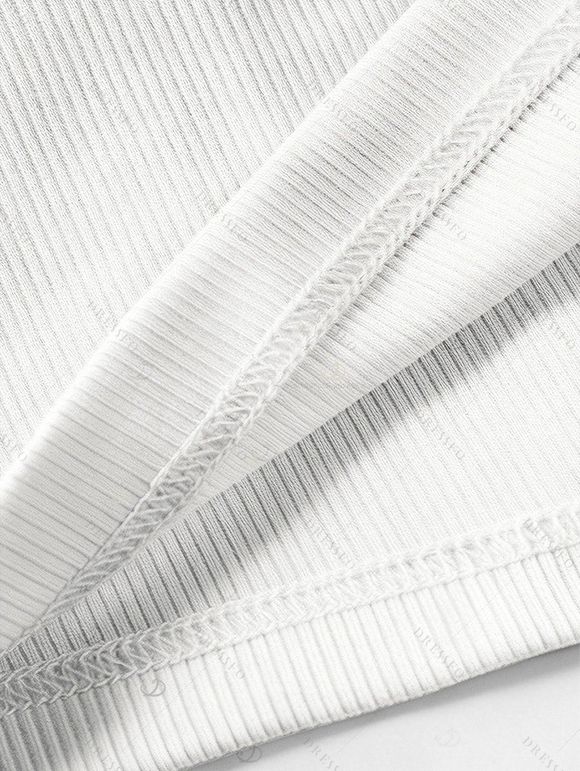 Vacation Outfit Textured Padded Cropped Tank Top and Hibiscus Floral Leaf Print Belt Pants Set - Vert clair S | US 4