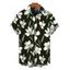 Men's Vacation Shirt Magnolia Floral Leaf Print Button Up Hawaii Shirt - Noir 5XL