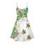 Vacation Dress Tropical Rainforest Sea Turtle Print Spaghetti Strap Hawaii Dress - Vert clair S | US 4