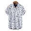 Men's Vacation Shirt Porcelain Ditsy Floral Print Button Up Shirt - Blanc 5XL