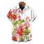 Men's Vacation Shirt Flamingo Hibiscus Floral Leaf Print Button Up Hawaii Shirt - Blanc 5XL
