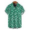 Men's Hawaii Vacation Shirt Allover Ditsy Floral Print Button Up Shirt - PLANT GREEN 5XL