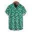Men's Hawaii Vacation Shirt Allover Ditsy Floral Print Button Up Shirt - PLANT GREEN 5XL
