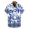 Men's Vacation Shirt Retro Tropical Plant Toucan Print Button Up Hawaii Shirt - Bleu 5XL