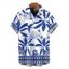 Men's Vacation Shirt Retro Tropical Plant Toucan Print Button Up Hawaii Shirt - Bleu 5XL