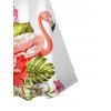 Vacation Dress Flamingo Hibiscus Floral Leaf Print Spaghetti Strap Hawaii Dress - Blanc XXXXXL | US 20