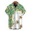 Men's Vacation Shirt Tropical Rainforest Sea Turtle Print Button Up Hawaii Shirt - Vert clair 5XL