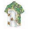 Men's Vacation Shirt Tropical Rainforest Sea Turtle Print Button Up Hawaii Shirt - Vert clair 5XL