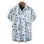 Men's Vacation Shirt Allover Mixed Floral Leaf Print Button Up Shirt - Bleu clair 5XL