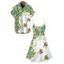 Vacation Couple Outfit Tropical Rainforest Sea Turtle Print Dress and Shirt Set - Vert clair S | US 4