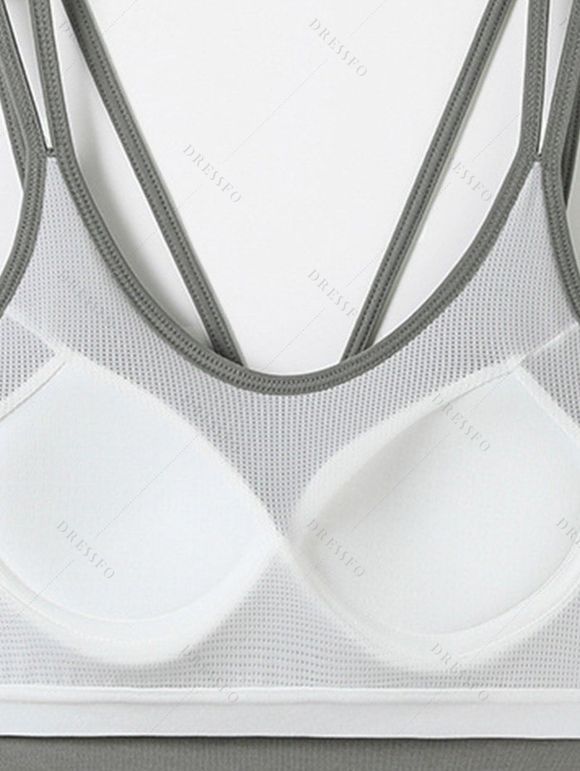 Casual Tank Top Solid Color Padded Dual Strap Cropped Tank Top - Gris Clair XL | US 12