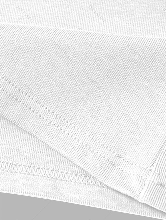 Casual Tank Top Solid Color Padded Dual Strap Cropped Tank Top - Blanc XL | US 12