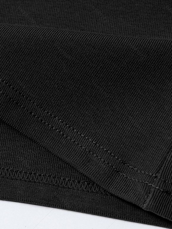 Casual Tank Top Solid Color Padded Dual Strap Cropped Tank Top - Noir XL | US 12