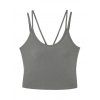 Casual Tank Top Solid Color Padded Dual Strap Cropped Tank Top - Gris Clair S | US 4