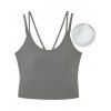 Casual Tank Top Solid Color Padded Dual Strap Cropped Tank Top - Gris Clair S | US 4