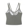 Casual Tank Top Solid Color Padded Dual Strap Cropped Tank Top - Gris Clair XL | US 12