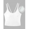 Casual Tank Top Solid Color Padded Dual Strap Cropped Tank Top - Blanc S | US 4