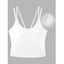 Casual Tank Top Solid Color Padded Dual Strap Cropped Tank Top - Noir S | US 4