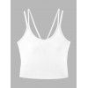 Casual Tank Top Solid Color Padded Dual Strap Cropped Tank Top - Blanc M | US 6