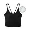 Casual Tank Top Solid Color Padded Dual Strap Cropped Tank Top - Noir L | US 8-10