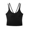Casual Tank Top Solid Color Padded Dual Strap Cropped Tank Top - Noir L | US 8-10