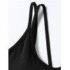 Casual Tank Top Solid Color Padded Dual Strap Cropped Tank Top - Noir L | US 8-10