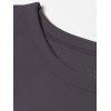 Casual T-shirt Solid Color Ruched Curved Hem Padded Cropped Tee - Gris XL | US 12