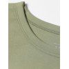 Casual T-shirt Solid Color Ruched Curved Hem Padded Cropped Tee - Olive Verte S | US 4