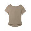 Casual T-shirt Solid Color Ruched Curved Hem Padded Cropped Tee - Bronze XL | US 12