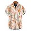 Men's Vacation Shirt Wildflower Floral Print Countryside Style Button Up Shirt - Abricot 5XL