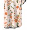 Men's Vacation Shirt Wildflower Floral Print Countryside Style Button Up Shirt - Abricot 5XL