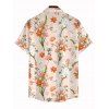 Men's Vacation Shirt Wildflower Floral Print Countryside Style Button Up Shirt - Abricot 5XL