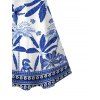 Vacation Dress Retro Tropical Plant Toucan Print Spaghetti Strap Hawaii Dress - Bleu L | US 8-10