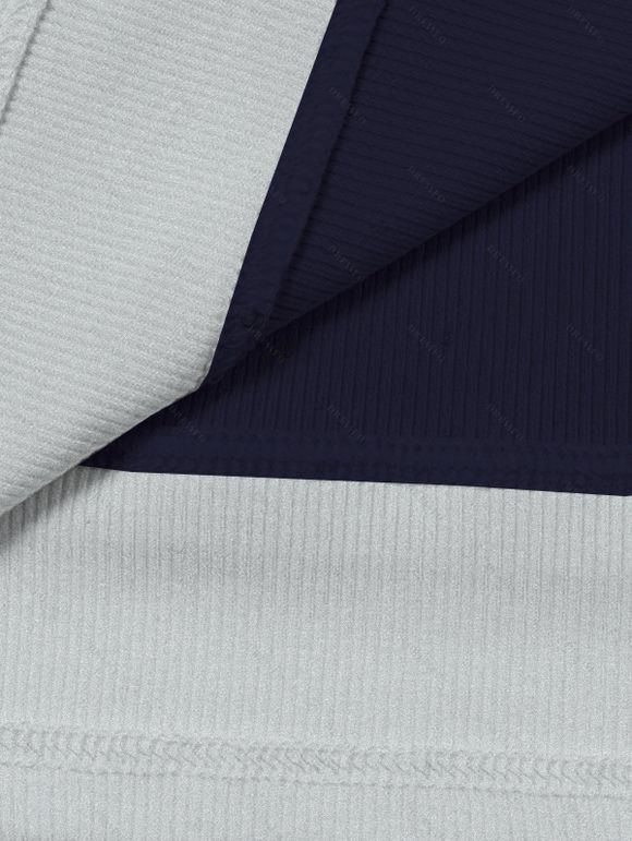 Colorblock Tank Top Padded Dual Strap Cropped Tank Top - Bleu de Minuit XL | US 12