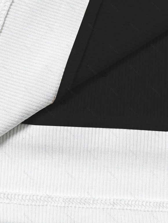 Colorblock Tank Top Padded Dual Strap Cropped Tank Top - Noir L | US 8-10