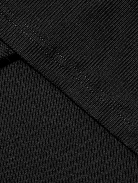 Solid Color Tank Top Cut Out Padded Cropped Tank Top - Noir XL | US 12