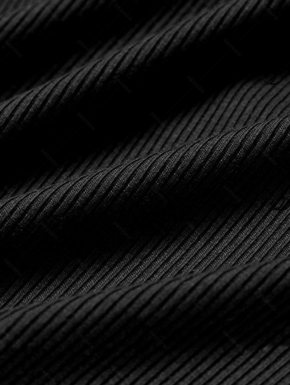 Solid Color Tank Top Cut Out Padded Cropped Tank Top - Noir XL | US 12