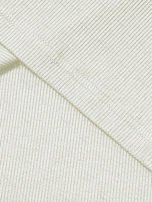 Solid Color Tank Top Cut Out Padded Cropped Tank Top - Blanc L | US 8-10