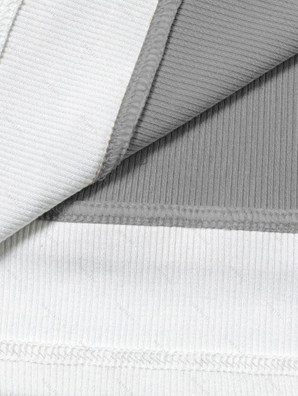 Colorblock Tank Top Padded Dual Strap Cropped Tank Top - Gris Clair M | US 6