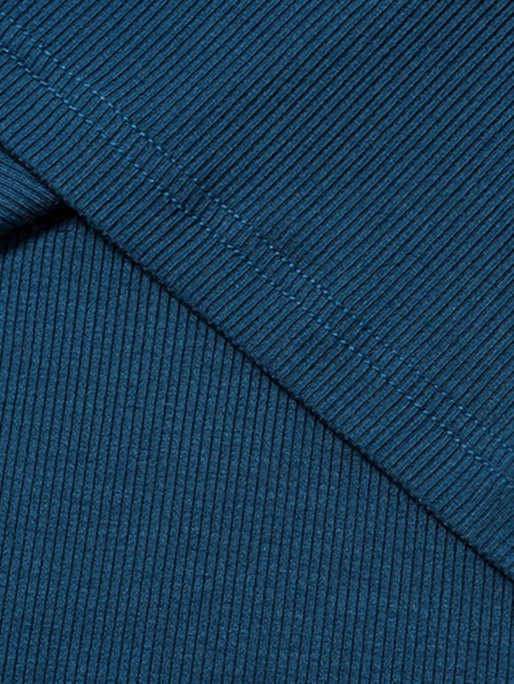 Solid Color Tank Top Cut Out Padded Cropped Tank Top - Paon Bleu XL | US 12