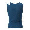 Solid Color Tank Top Cut Out Padded Cropped Tank Top - Paon Bleu XL | US 12