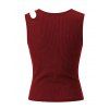 Solid Color Tank Top Cut Out Padded Cropped Tank Top - Rouge Vineux M | US 6