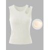 Solid Color Tank Top Cut Out Padded Cropped Tank Top - Blanc L | US 8-10