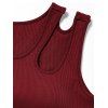 Solid Color Tank Top Cut Out Padded Cropped Tank Top - RED WINE XL | US 12