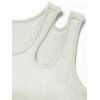 Solid Color Tank Top Cut Out Padded Cropped Tank Top - Blanc XL | US 12