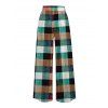 Vintage Couple Outfit Textured Tank Top Multi-color Plaid Print Belt Pants and Shirt Shorts Set - multicolor A S | US 4