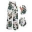 Vacation Pants Tropical Plant Flower Leaf Print Pocket Wide Leg Belt Pants - Blanc XXXXXL | US 20